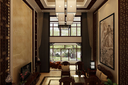 鳳凰水城200平方復式樓四室兩廳古典中式風格裝修案例